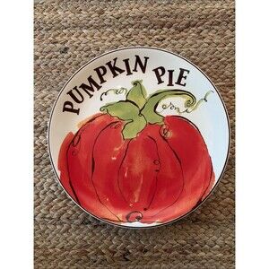 R Table Pumpkin Pie Dessert  Salad Plate Thanksgiving Harvest Fall